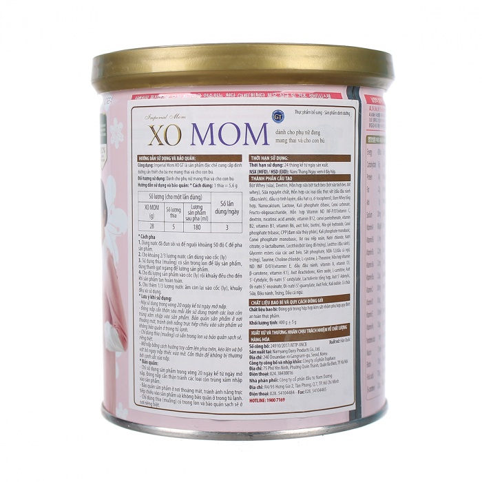 Sữa bầu XO Mom 400g/800g dinh dưỡng cho bà bầu