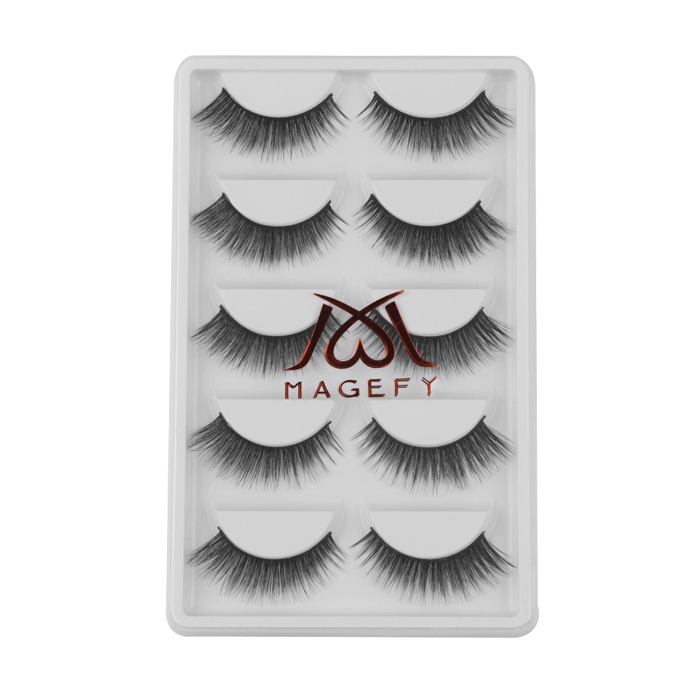 5 cặpLông mi giả 3D cao cấp mi mềmnhẹ/MAGEFY lông mi mềm sợi tơi, Lông mi giả tổng hợp，3D 5PCS Fashion Eyelashes Faux-Cils