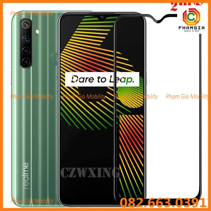 Kính cường lực Realme 6i full màn hình, full keo, chuẩn 9H