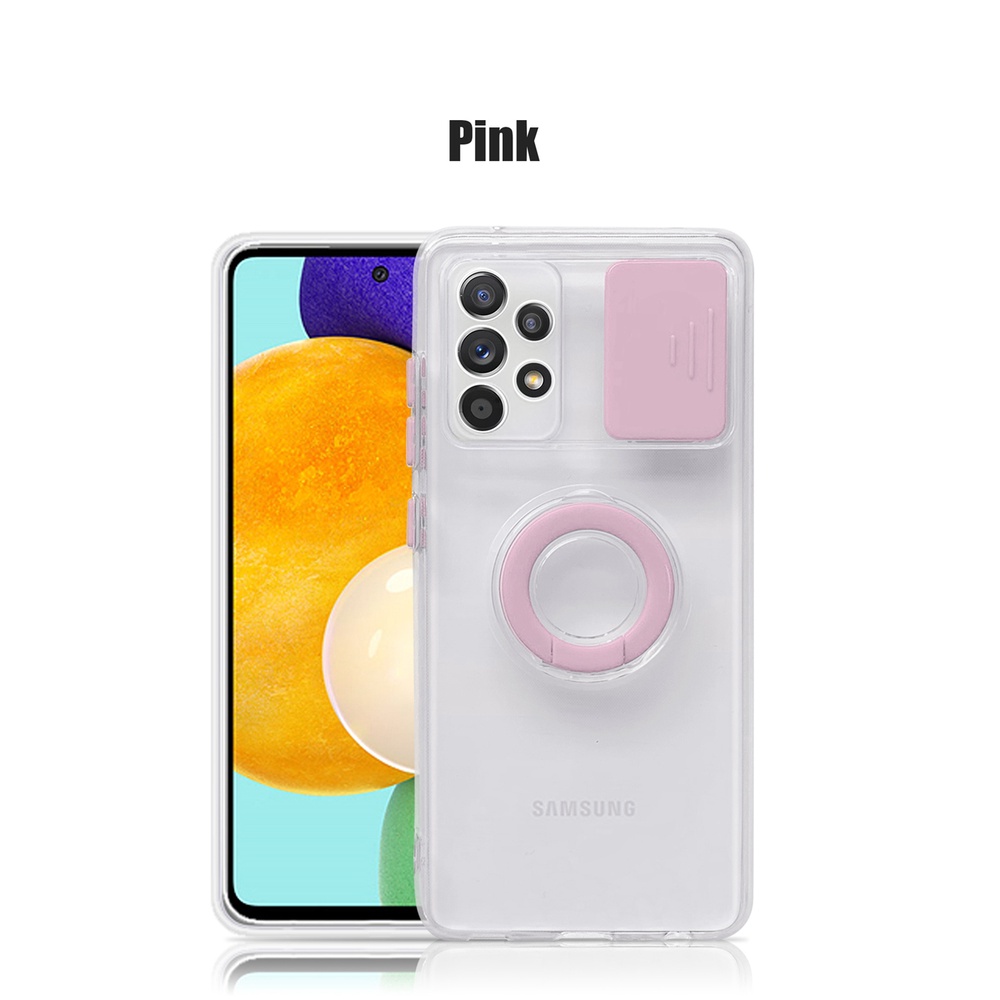 Ốp Điện Thoại Trong Suốt Có Giá Đỡ Hít Nam Châm Bảo Vệ Camera Cho Samsung A52 A32 A72 A02S