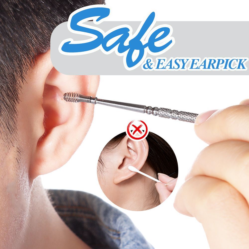 [Hàng mới về] Dụng cụ lấy ráy tai chăm sóc sức khỏe thiết kế hai đầu bằng thép không gỉ tiện dụng