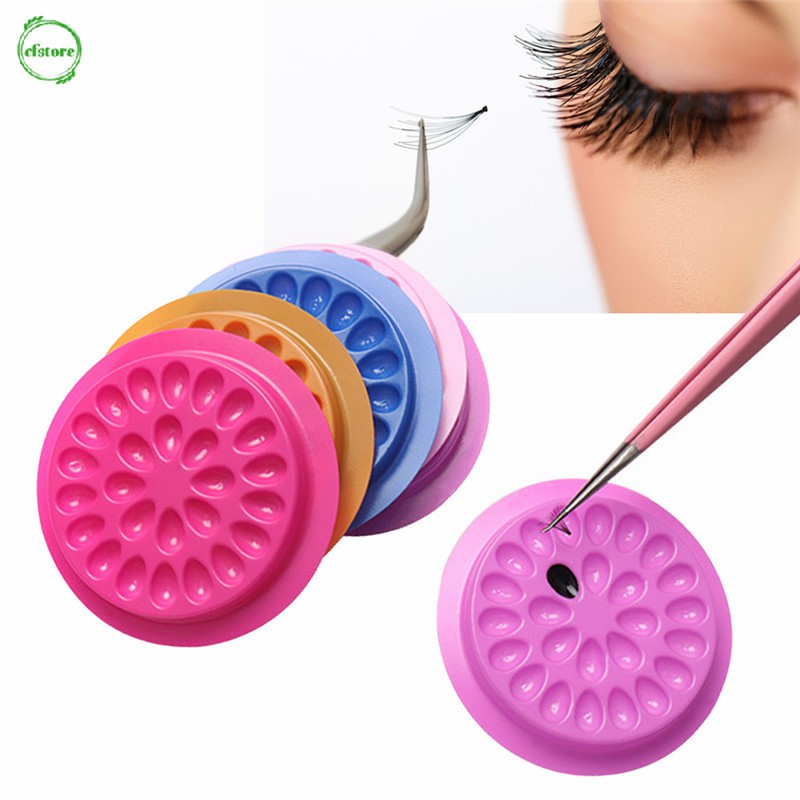 [Hàng mới về] Đĩa nhựa đựng keo dán mi giả kèm/không kèm chân đế chuyên dụng