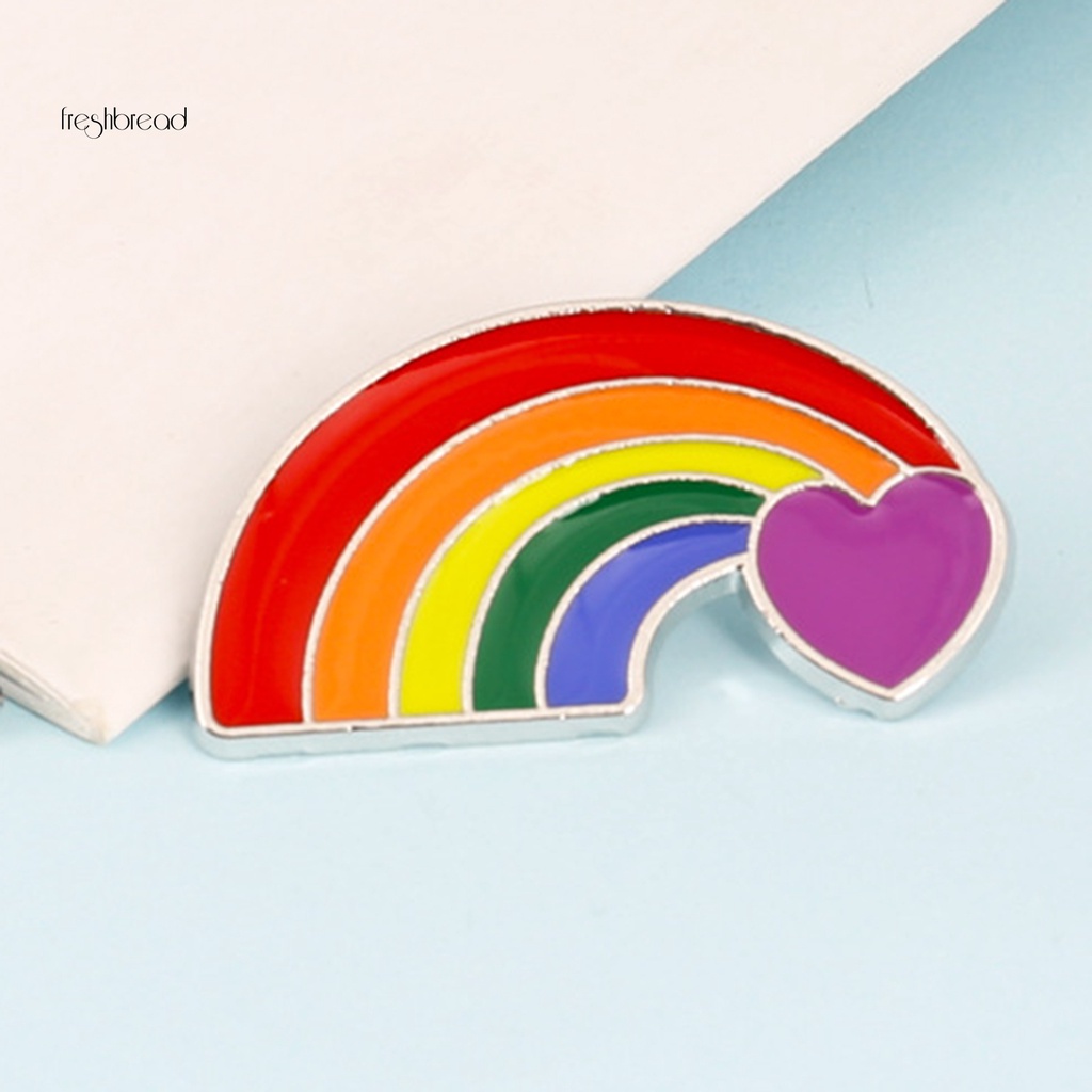 【VOGUE】Brooch LOVE Rainbow Color Flag Enamel Decorative Badge Pin Fashion Accessory for Gift