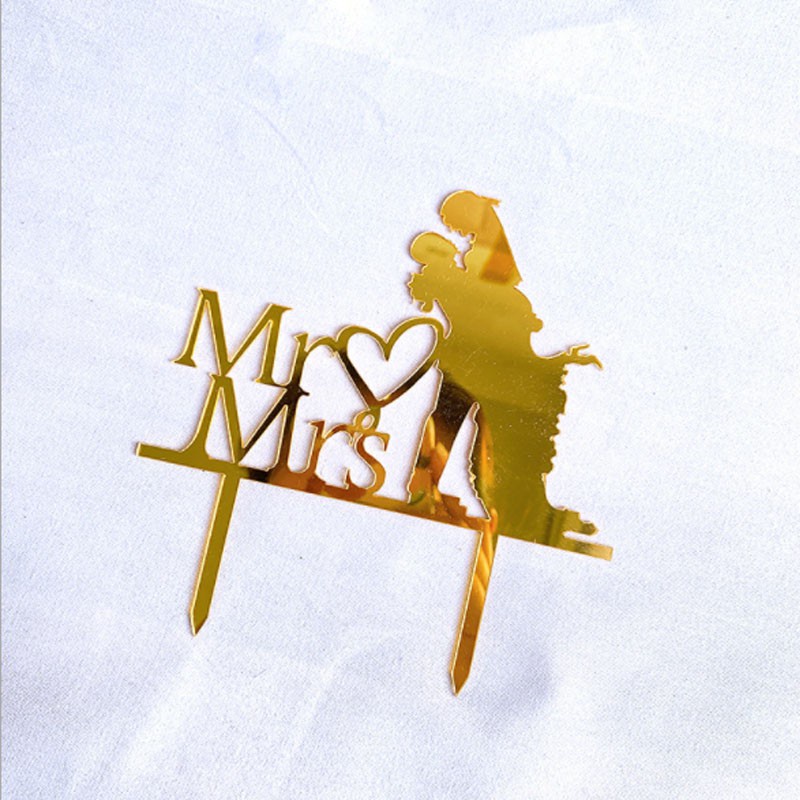 Que Cắm Trang Trí Bánh Kem Hình Cô Dâu Chú Rể Cho Ngày Lễ Tình Nhân