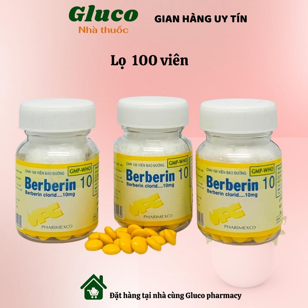 BERBERIN Viên uống cầm tiêu chảy, lỵ, viêm đại tràng bao đường Cửu Long 100 viên GLU4101