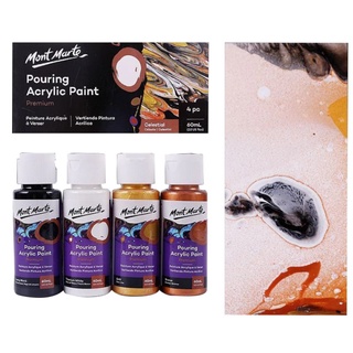 Bộ màu đổ, màu chảy Mont Marte Premium Pouring Acrylic Paint set 4 chai 60ml-Celestial-PMPP4206 - SUGI ART SHOP