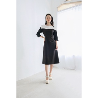 The19club - Váy cotton cổ vuông trắng Kate