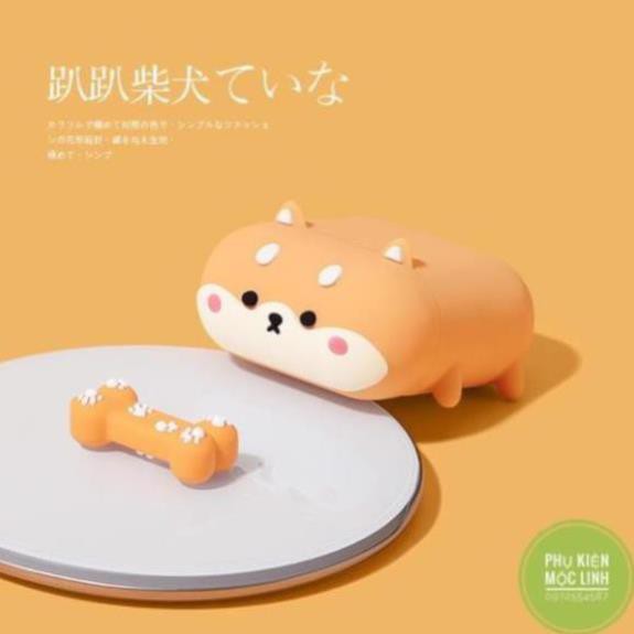 Vỏ Bảo Vệ Hộp Đựng Bao Tai Nghe, Case Airpods 2/3/1/i7/i9/i12/Pro - Sillicone Chống Bẩn Chó Corgi Husky