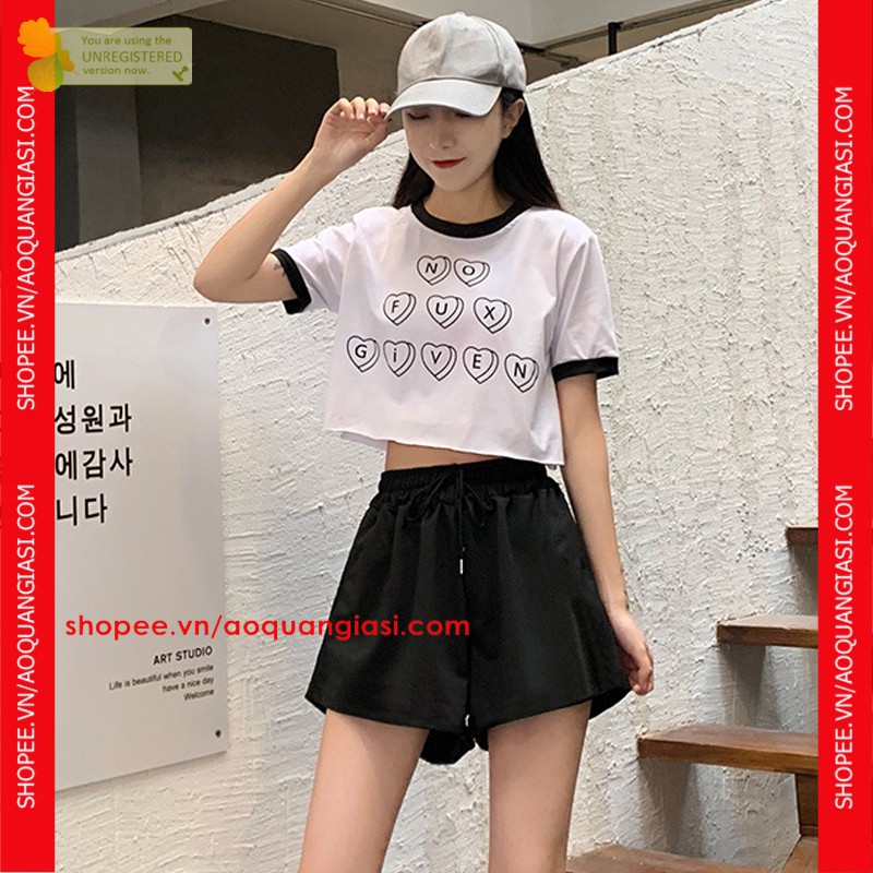 quần thể thao short nữ nỉ da cá ống rộng mt1103 aoquangiasi.com cá tính, thoải mái
