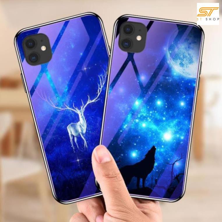 Ốp điện thoại mặt kính cường lực dạ quang cho iPhone 6S 6 S 7 8 Plus XS Max XR X 11 Pro Max STShop Uy tín Chất lượng