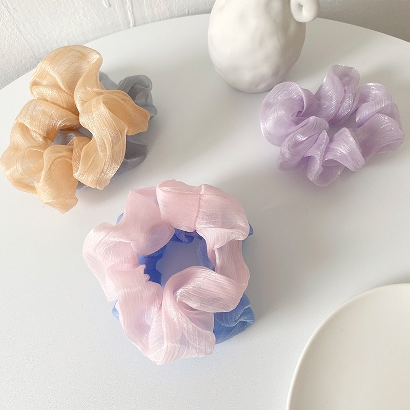 Dây buộc tóc - Scrunchies voan lốc xoáy dễ thương HD65