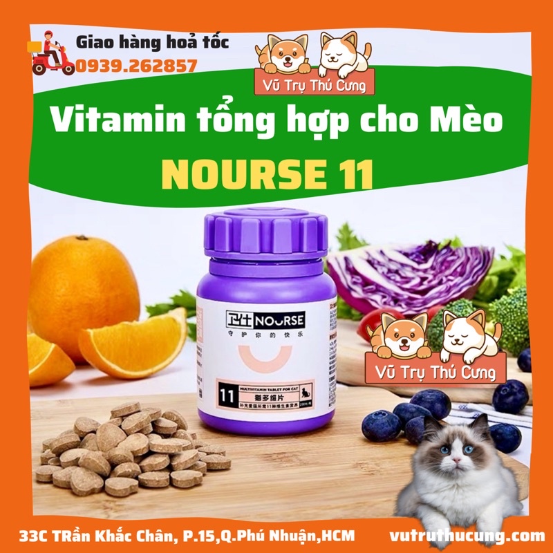 Vitamin cho Mèo Nourse 11, cho Mèo biếng ăn, dinh dưỡng cho Mèo