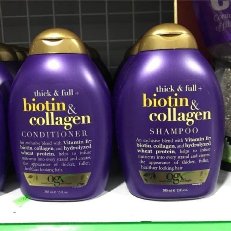 Dầu gội đầu Xả OGX Thick & full + biotin & collagen 385ml USA
