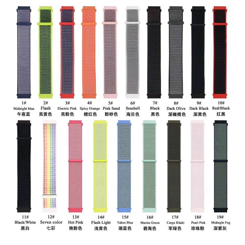 Dây đeo bằng nylon dành cho đồng hồ Samsung Galaxy 42/ 46 mm Active 2 40 mm 44 mm Gear S3/ Sport/ S2 Classic
