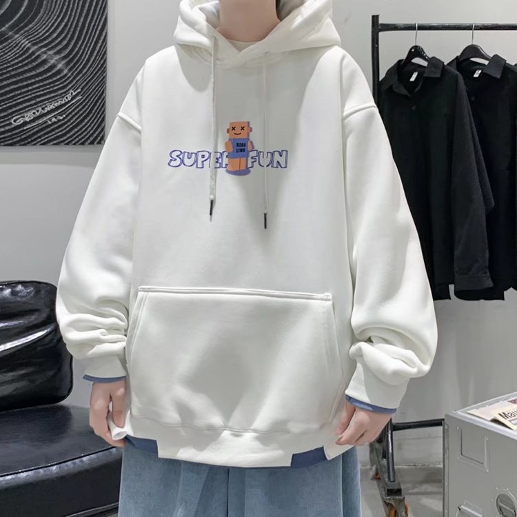 Áo Hoodie Tay Dài Dáng Rộng In Chữ Thời Trang Hàn Quốc Trẻ Trung Cho Nam