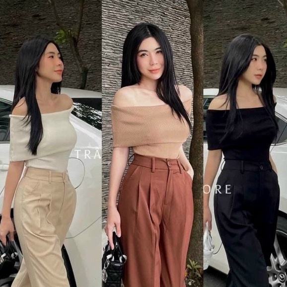 Áo bẹt vai tặng kèm khuy X không tay chất thun tăm siêu co dãn nhiều màu vanmiushop