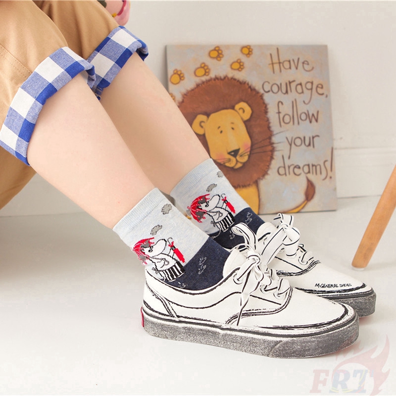 ❀ Moomin Ankle Tất ❀ H&amp;Q Comfortable Socks Cotton Socks Fashion Cartoon Unisex Socks Lovers Sox