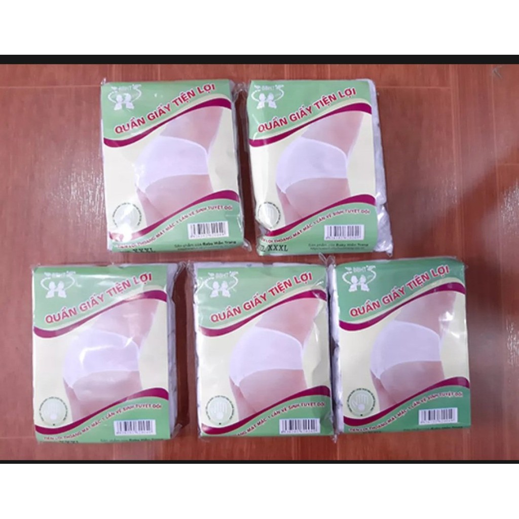 Túi 5 quần lót giấy sau sinh hoặc đi du lịch baby Hiền Trang