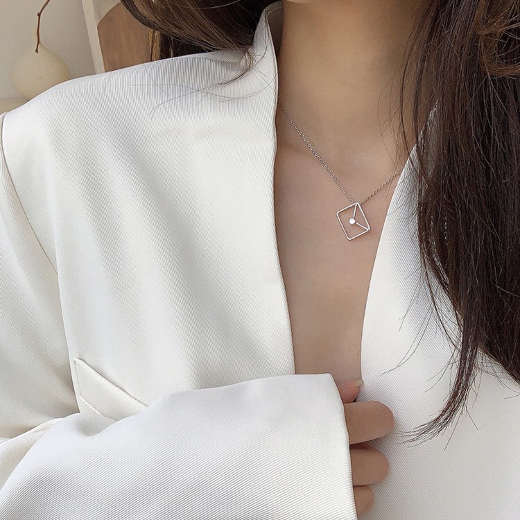 Dây Chuyền Thời Thượng Hình Lá Phong Thư Bạc Ý S925 Gắn Đá Nhỏ DB2659 Bảo Ngọc Jewelry