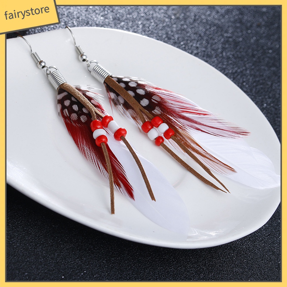 Bông Tai Lông Vũ Phong Cách Bohemian Thời Trang Cho Nữ