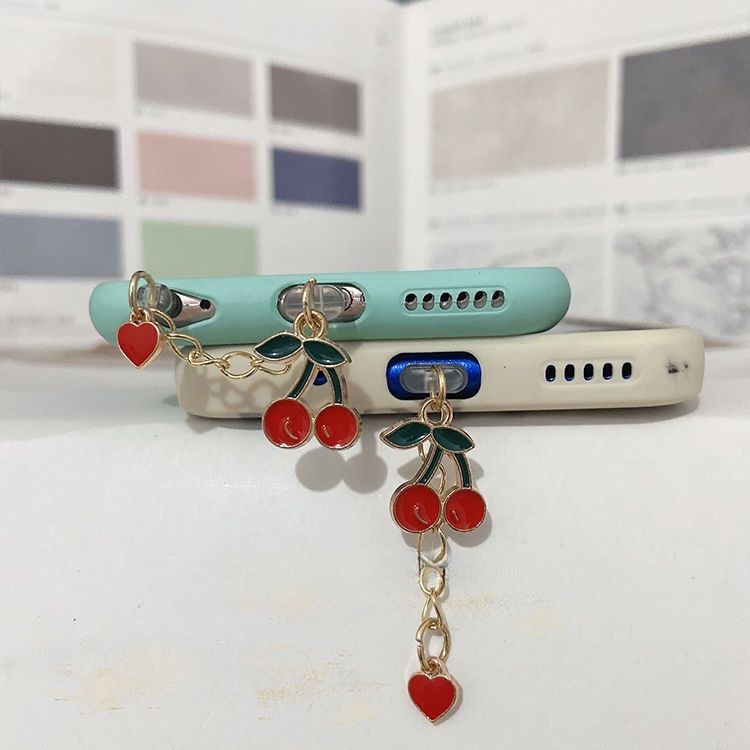 Mobile Nút Chống Bụi Cắm Ổ Cắm Điện Thoại / Cáp Dữ Liệu Hình Trái Cherry Mini Thông Dụng