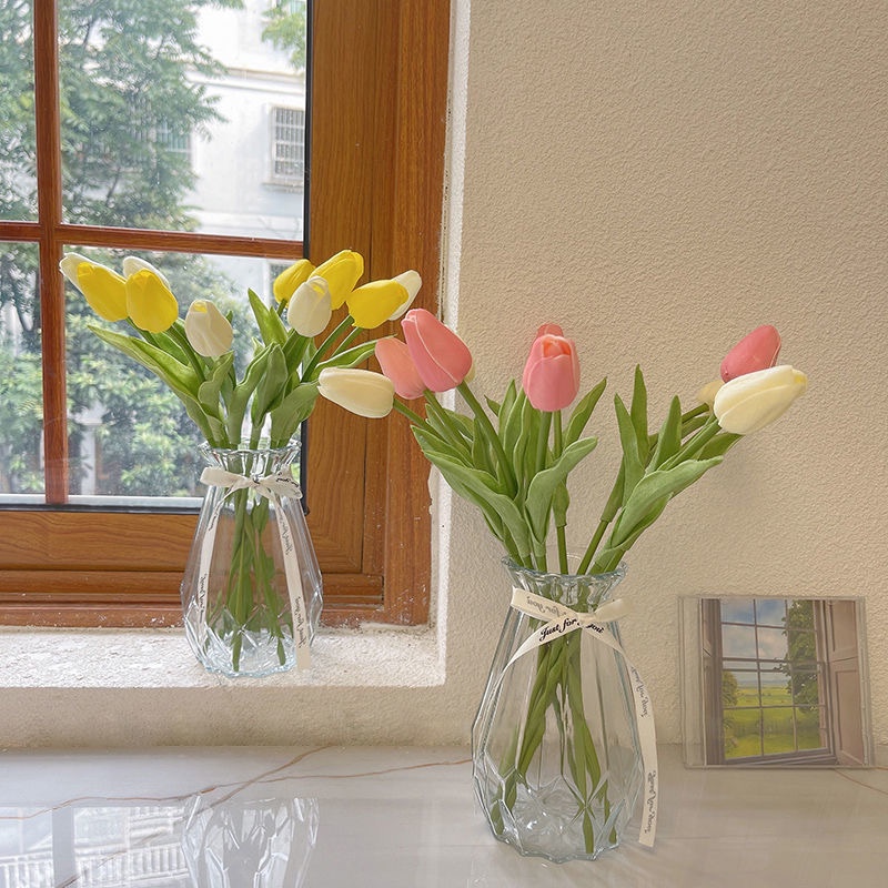 Hoa tulip mini nhân tạo cho trang trí tiệc cưới nhà ở khách sạn sự kiện
