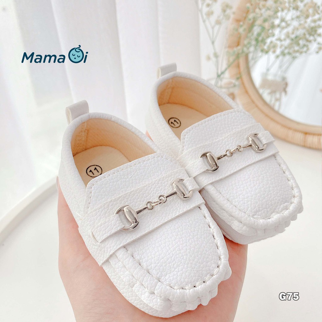 Giày tập đi cho bé giày lười da mềm màu trắng cho bé tập đi của Mama Ơi - Thời trang cho bé