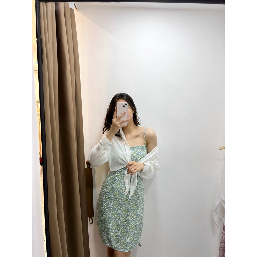 Váy 2 dây hoa kèm mút ngực và sơ mi S326 SUSTORE