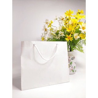 50 Túi giấy kraft tự hủy đựng quà trắng không in KT 28x25x10 CM