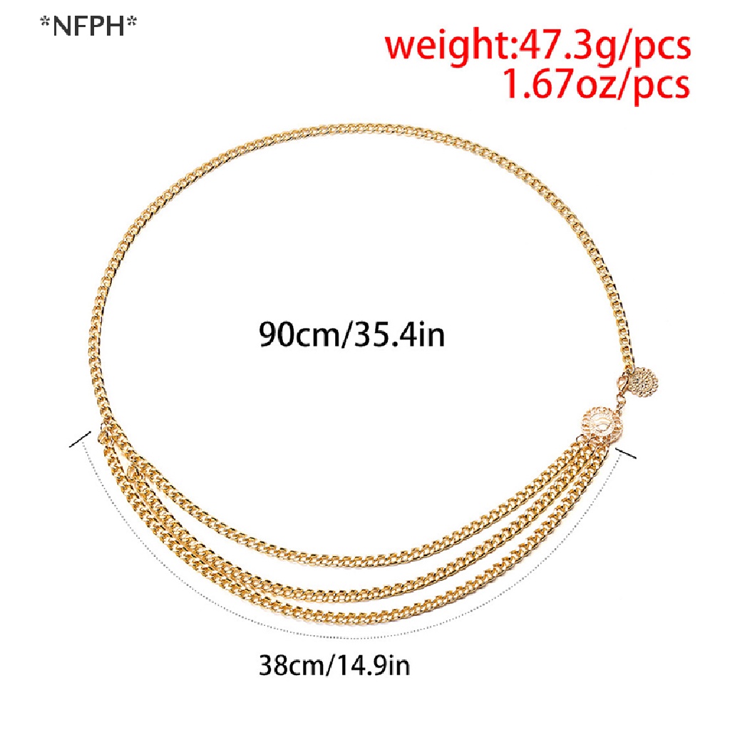 Thắt lưng chuỗi xích kim loại phong cách cổ điển thời trang dành cho nữ