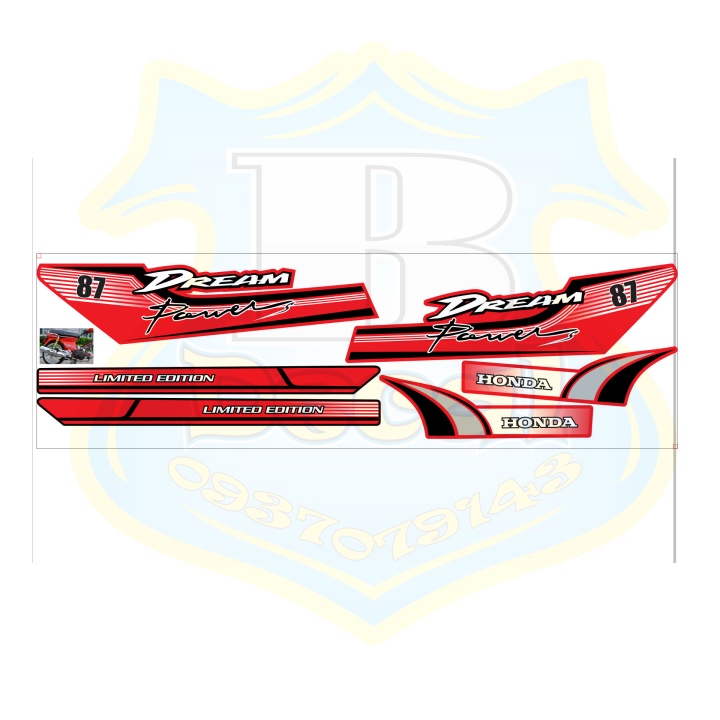 ( Quí khách vui lòng mang ra tiệm cho thợ dán ) Tem DREAM ĐỎ V4