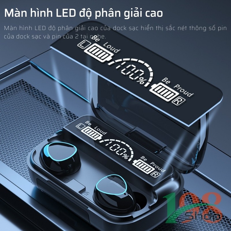 Tai Nghe Bluetooth TWS M10 Âm thanh Hi-Fi, Bass cực chắc khỏe, nghe nhạc rất hay, Cảm ứng chạm, Tích hợp sạc dự phòng