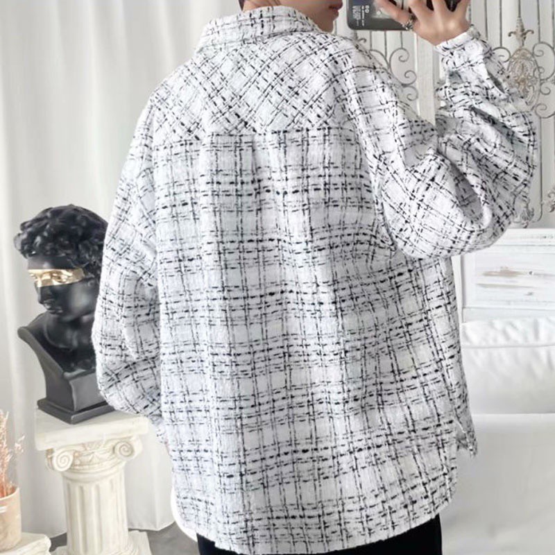 Áo sơ mi tay dài họa tiết sọc thời trang cho nam