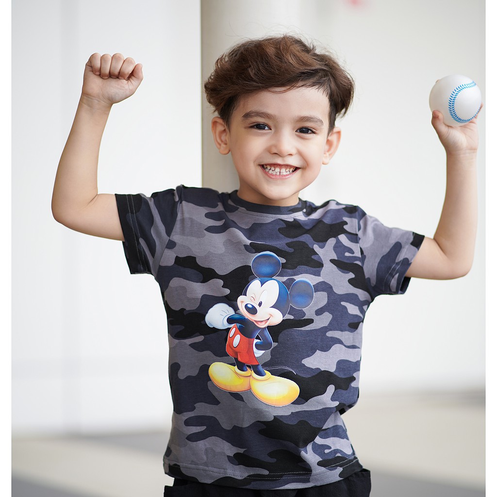 Áo thun bé trai 4 - 5 T/15 - 19 kg Size 110, Camo, chính hãng EGE FASHION tiêu chuẩn xuất khẩu, in hình ngộ nghĩnh