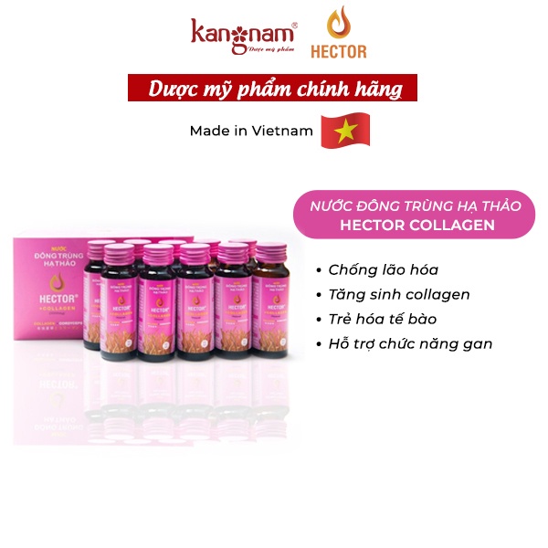 Nước Đông Trùng Hạ Thảo Hector Collagen Hộp 10 Chai Hector Cordyceps Collagen