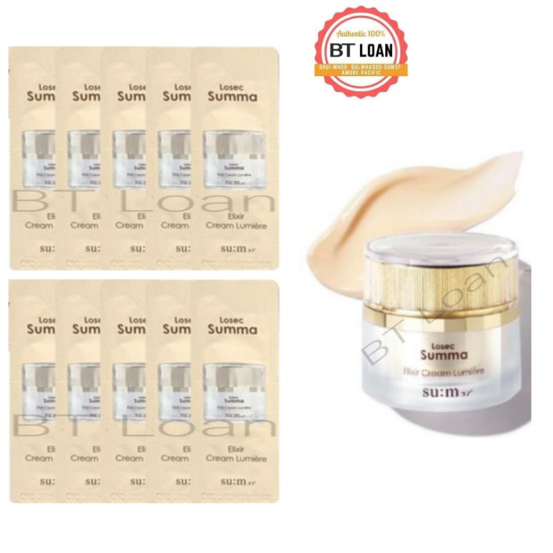 gói Kem dưỡng trắng da bổ sung collagen mờ sạm nám tàn nhan trẻ hóa làn da su:m37 losec summa cream lumiere