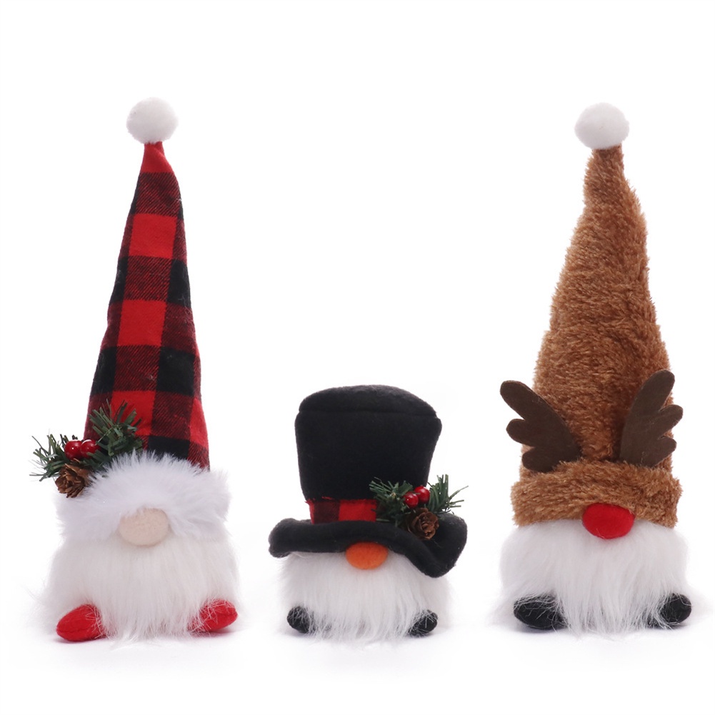 Đồ trang trí Giáng sinh Gnomes sang trọng có đèn LED phát sáng cho búp bê vô danh