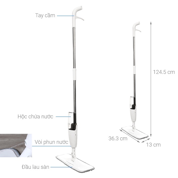 [ Tặng MGG 10% ] Cây lau nhà phun nước 2 trong 1 Deerma DEM-Deerma TB500 | TB800 | TB900 Water Spray Mop