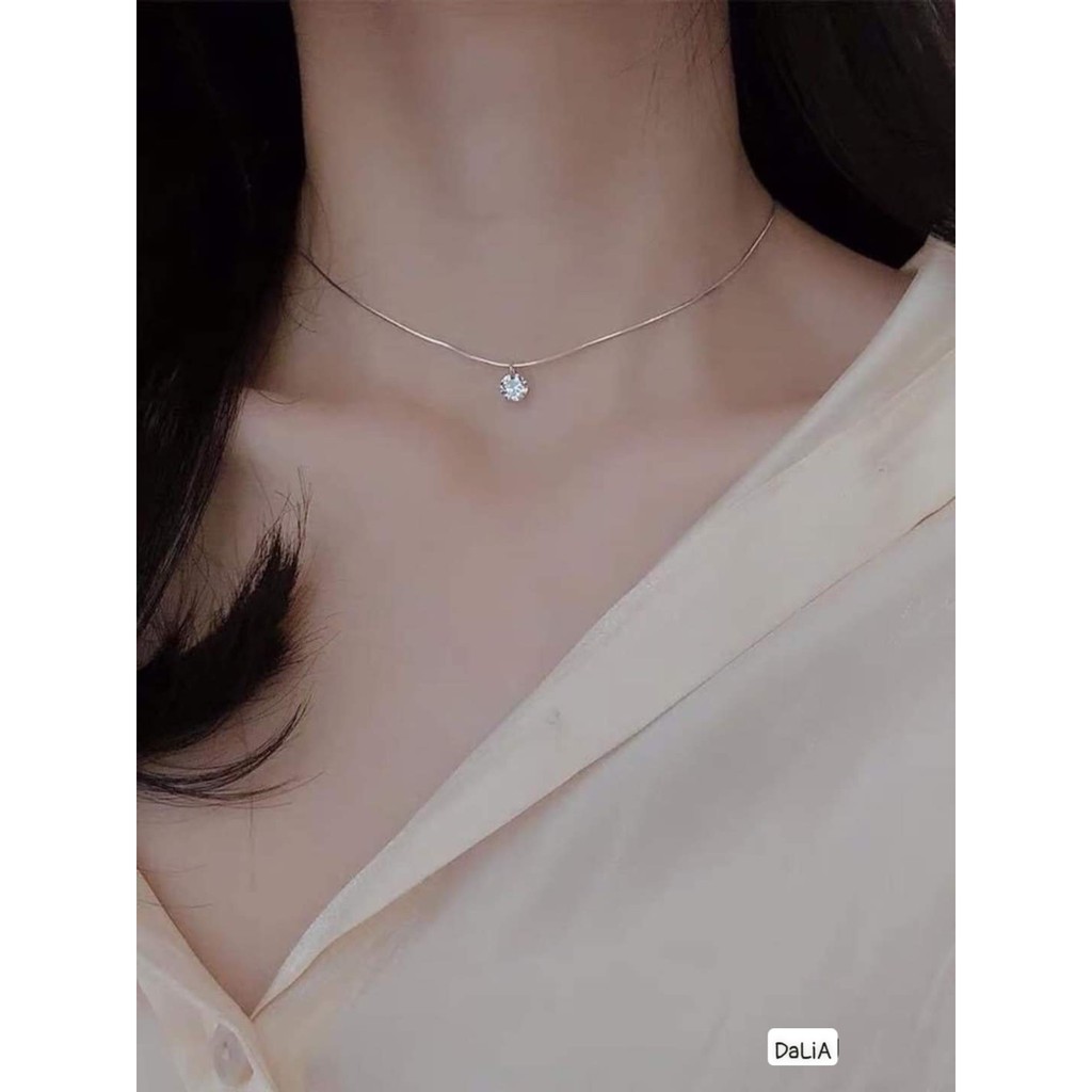 Dây chuyền bạc nữ DaLia Jewelry giọt lệ nàng tiên cá dạng chocker đeo sát cổ