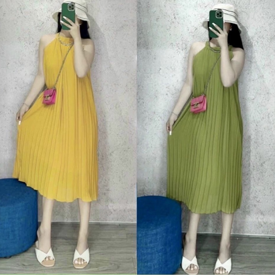 Đầm Maxi cổ yếm hở vai xịn thả dáng siêu xinh