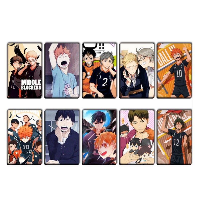 10 Cái / Bộ Anime Haikyuu!! Thẻ Nhựa Pvc Trang Trí Thủ Công Dành Cho Học Sinh