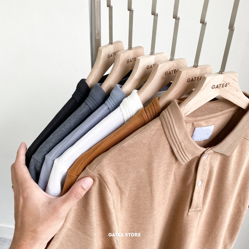 Áo Polo Nam trơn, thun cổ bẻ ZR vạch vai dáng suông regular fit 6 màu tông Hàn - GATE6 - #4754