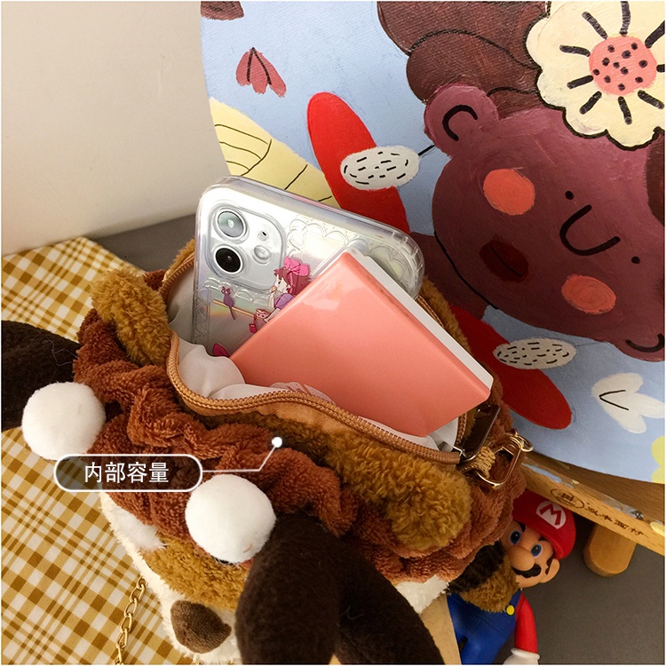 Order | Túi đeo chéo gấu nhồi bông cho nữ dễ thương