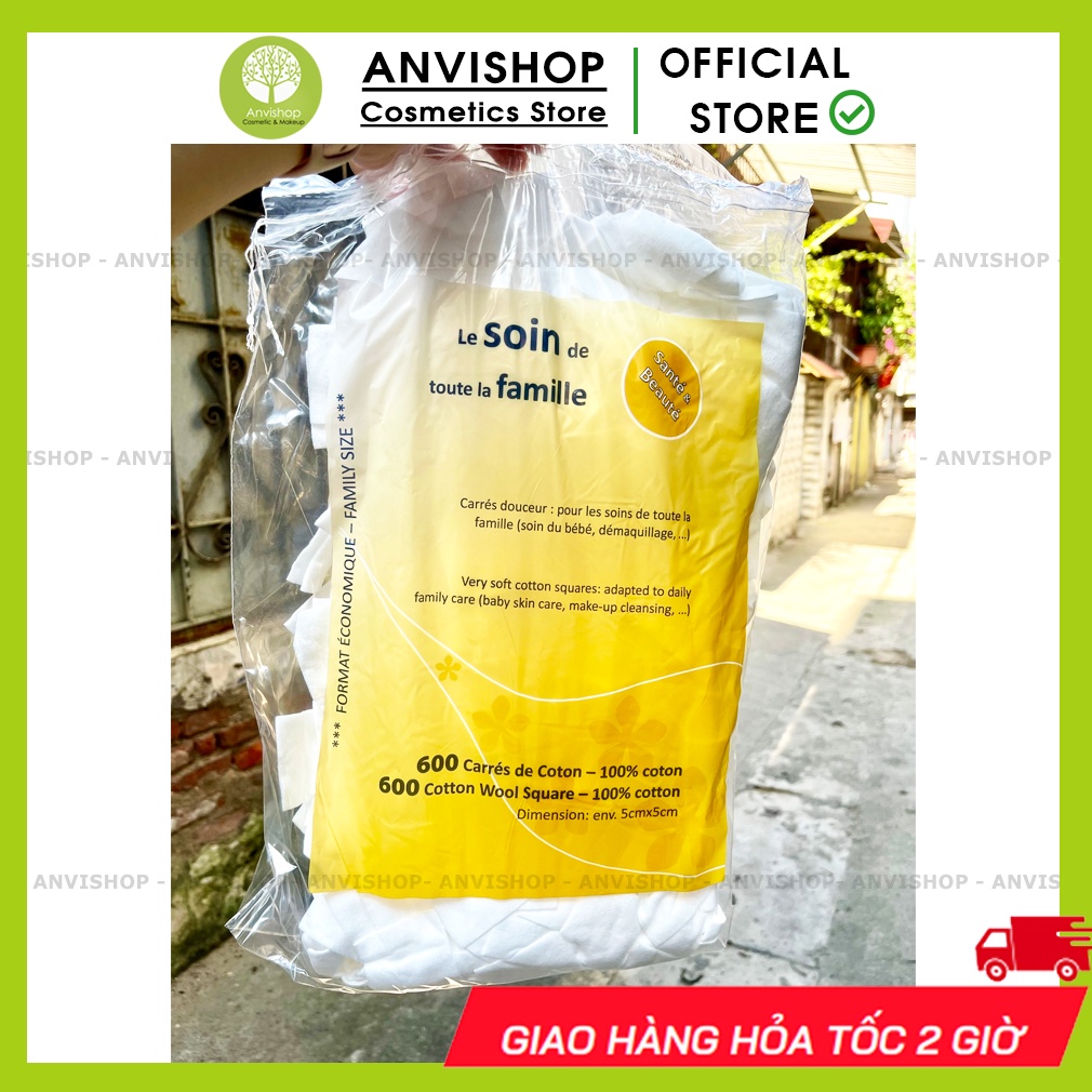 Bông tẩy trang 600 miếng TETRA Bella Anvishop (Bông cotton hữu cơ)