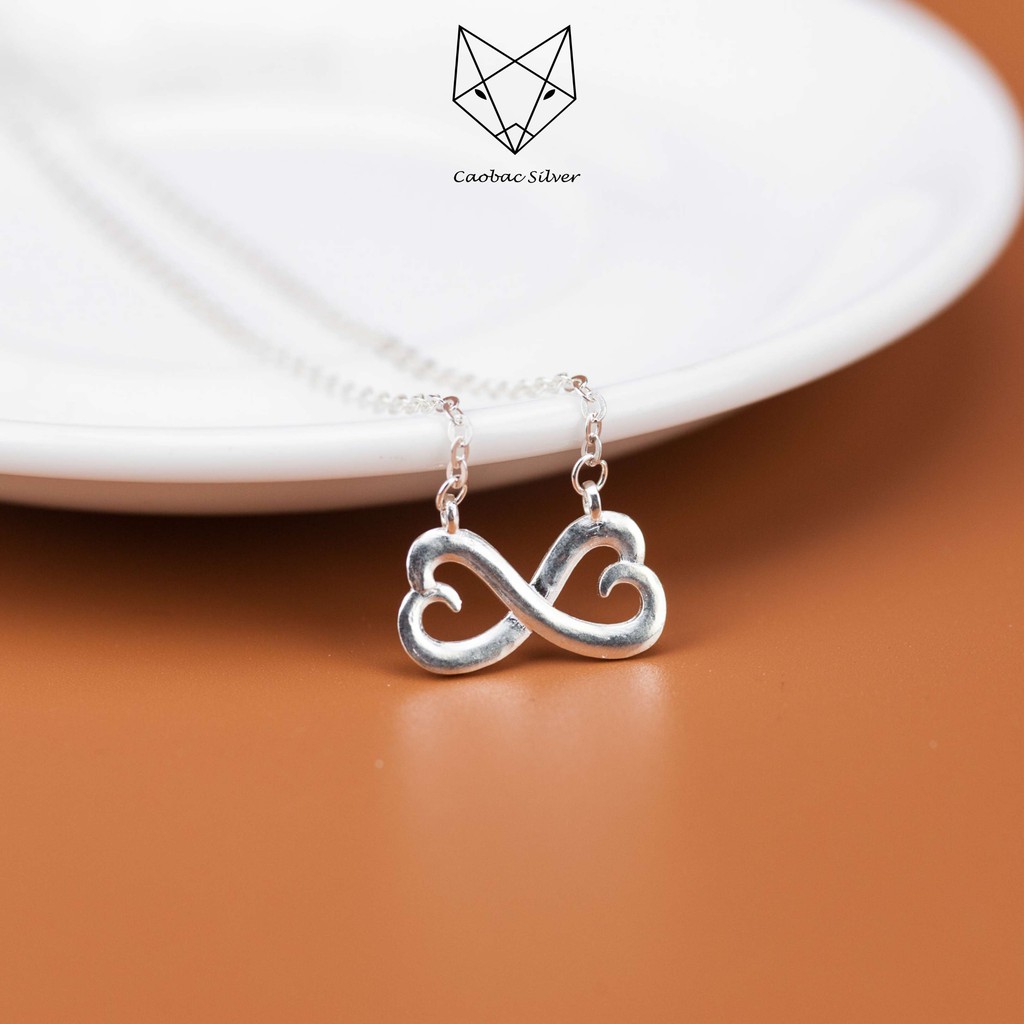 Dây Chuyền Nữ Bạc Ta CaoBac Silver Thiết Kế Hình Vô Cực Trơn Đáng Yêu