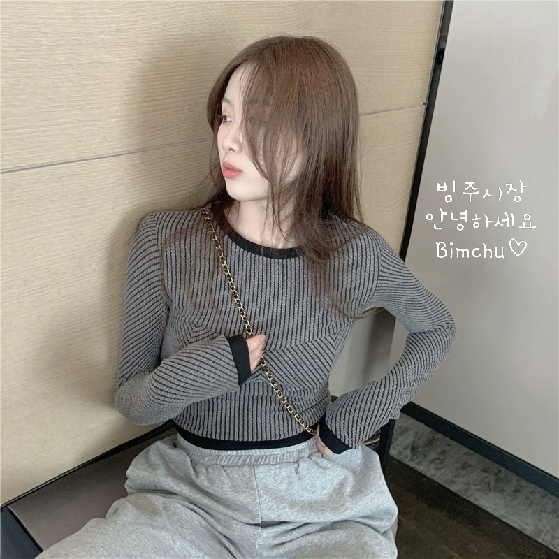 Áo Len Nữ Dài Tay Kẻ Tăm Dáng Ngắn Sành Điệu Chất Len Hàn Quốc - S66 | BigBuy360 - bigbuy360.vn
