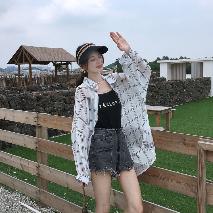 Thời Trang Áo Sơ Mi Chiffon Dáng Rộng In Hoa Kiểu Hàn Quốc Dễ Phối Đồ Cho Nữ | BigBuy360 - bigbuy360.vn