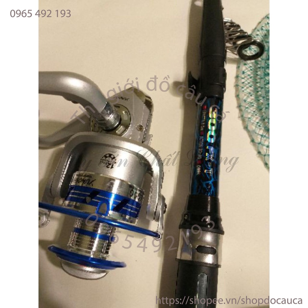 Bộ cần câu rút 3m máy al 6000 kèm phụ kiện ( rẻ vô địch )