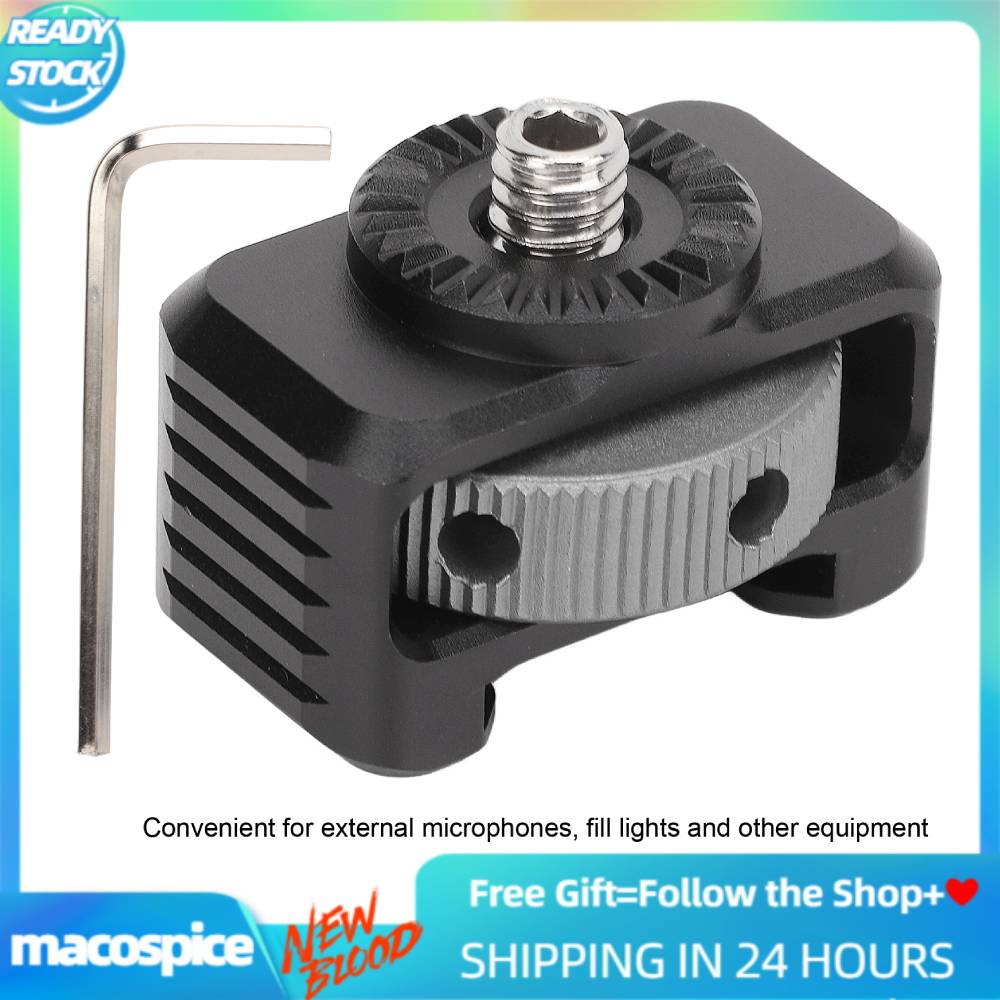 Macospice Cold Shoe Extension Bracket Mount with 1/4 Inch Screw Hole Arri Tooth