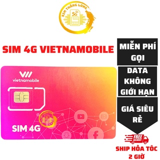 Sim 4G Vietnamobile Siêu Thánh Up Data 180Gb/tháng - Free tháng đầu - Free gọi &nhắn tín - Sim Data Không Giới Hạn